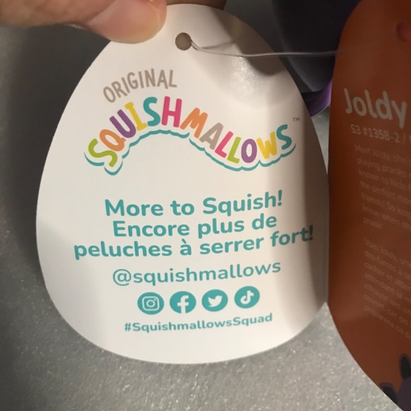 Original Squishmallows Joldy the Purple Black Vampire Bat 3.5” Plush Clip - Picture 6 of 11